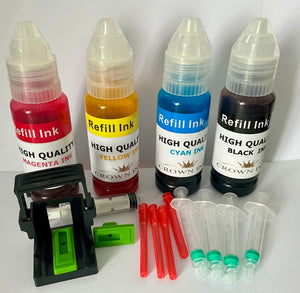 CANON & HP INK REFILL KIT FOR BLACK & COLOUR CARTRIDGES WITH ADJUSTABLE REFILL TOOL